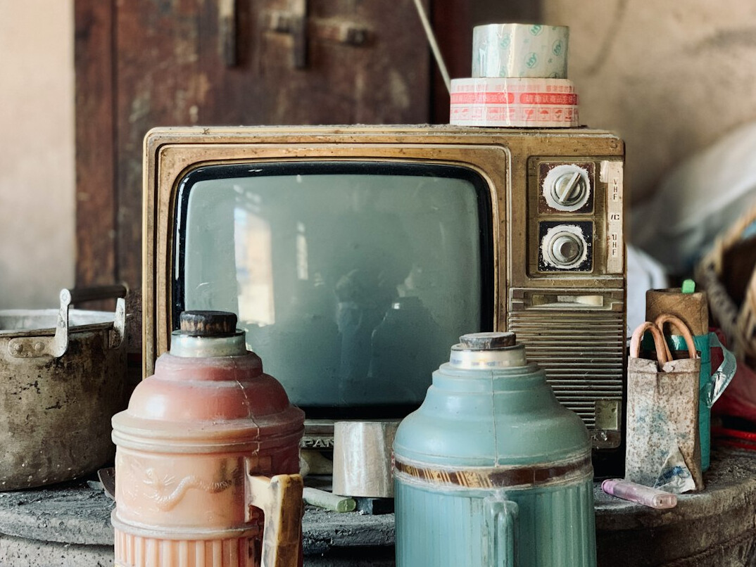 vintage color television set